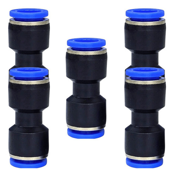 Kit Com 5  Peças Conexão Pneumática União Reta 8mm 0 Kit Com 5  Peças Conexão Pneumática União Reta 8mm 0