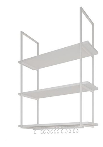 Nicho De Teto Para Cozinha 95cm Branco Com Prateleira Branca 0