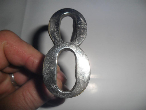 Numero Domicilio Calle Metal Bronce Cromado Direccion Ocho 8 0