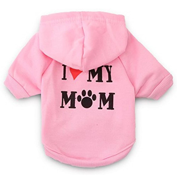 Droolingdog Ropa De Perro Amo A Mi Mama Sudadera Con Capuch 0