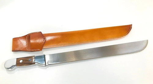 Facão 22 Pole(68,5cm) Cabo Madeira Bianchi Inox Com Bainha 1