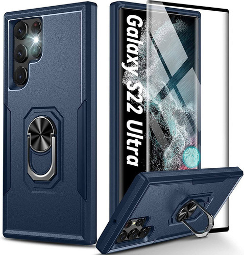 Funda Samsung Galaxy S22 Ultra Anillo 360 Templado De Regalo 0