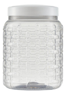 Pote Pet Redondo Transparente Wave Com Tampa Rosca 1l 0