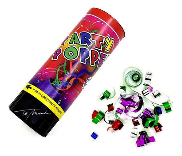 Lanza Papelitos De Colores De 11 Cm X 5 Und Cotillon Fiestas 0