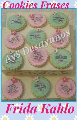Frida Kahlo Cookies Galletitas Frases Lámina Comestible 0