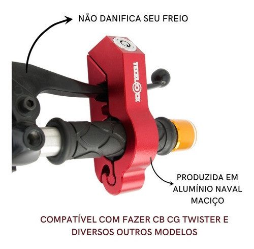 Trava Para Moto Segurança Tecklock Original + Presente 1