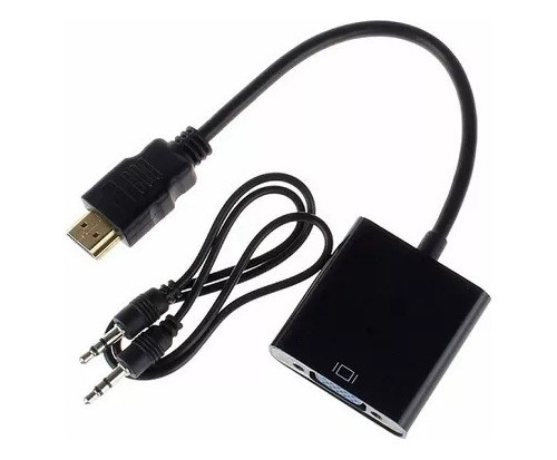 Adaptador De Hdmi Macho A Vga Hembra Incluye Cable De Audio 1
