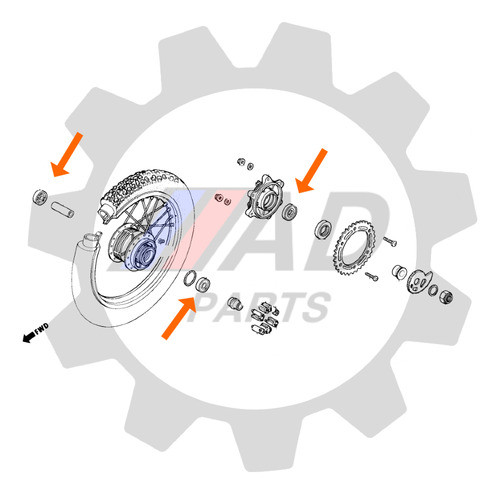 Rolamentos Roda Traseira Honda Cg 2000 Até 2015 1