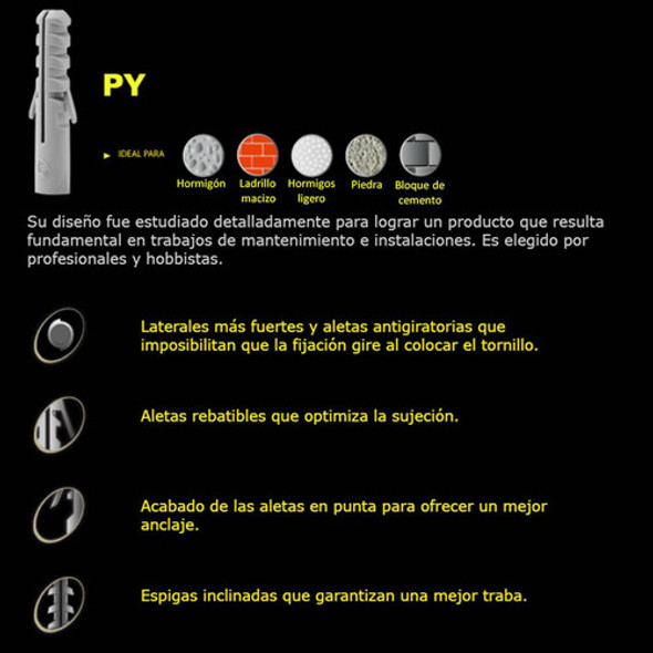 Pack 50 Tarugo Plastico Nylon 8mm Standard 1