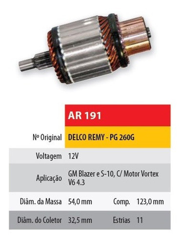 Inducido 12v Delco Peugeot 260-chevrolet S10 Motor Vortex V6 0