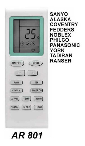 Control Remoto Aire Acondicionado Panasonic York Tadiran 1