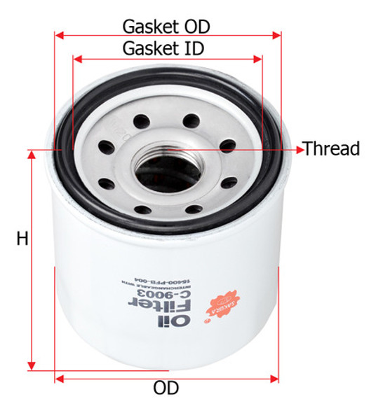 Filtro Aceite Nissan Tiida March Chinos 20mm Fluence Motor.. 0