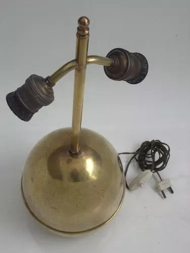 Lampara De Mesa En Bronce  # Ilu 004 0