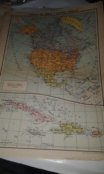 Mapa Plano America Del Norte Grandes Antillas Cuba Haiti 0