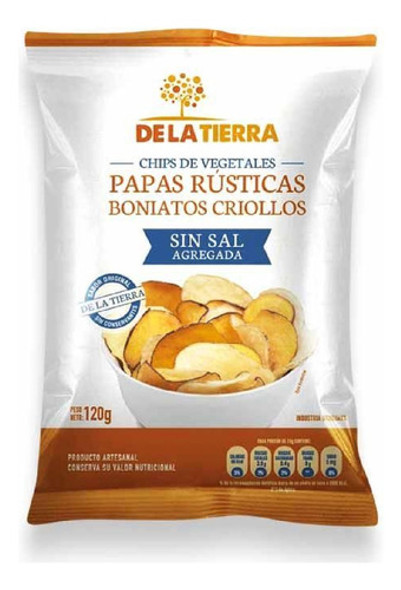 Chips De Veget. Papas Y Boniatos S/sal De La Tierra 120 Grs. 0