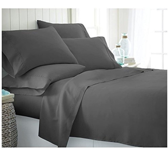 Ienjoy Home Juego De Sábanas De 6 Piezas, Tamaño Queen, Gris 0 Ienjoy Home Juego De Sábanas De 6 Piezas, Tamaño Queen, Gris 0