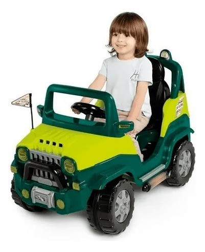 Carrinho Passeio Infantil Pedal Diipi Jeep Verde Calesita 1