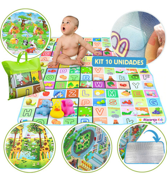Kit 10 Tapete Atividades Tatame Infantil Grande Bebe Atacado 0