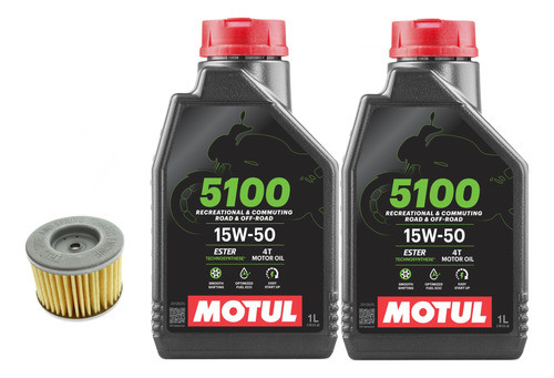 Kit Service Cambio Filtro Aceite Original Honda Y Aceite Motul 5100 Moto Sur 0