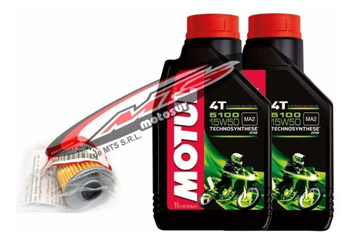 Kit Service Cambio Filtro Aceite Original Honda Y Aceite Motul 5100 Moto Sur 1