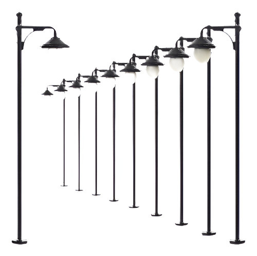 Lym22 10pcs Modelo Ferrocarril Tren Lámpara Poste Calle Luce 0