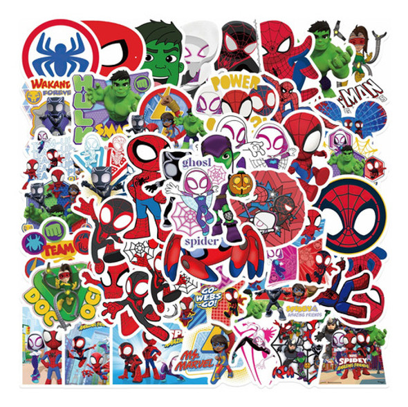 Stickers Calcos Stanley - Spiderman & Amigos 48 Piezas 0