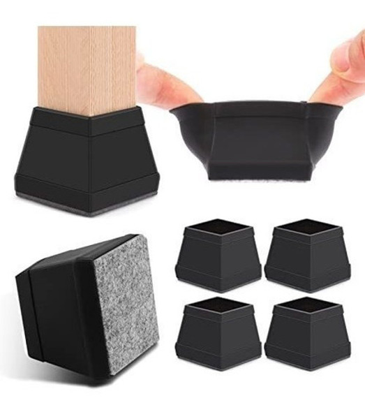 Regatones Para Silla Silicona Con Felpa  X 4u Large Negro 0 Regatones Para Silla Silicona Con Felpa  X 4u Large Negro 0