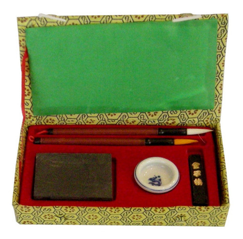 Set Caligrafía China Japón, Sumi-e Suzuri Rectangular 18x10 0