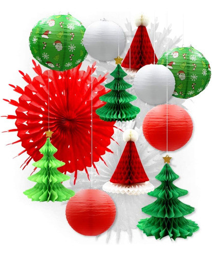 Decoración Navideña Surtida Papel 3d Chirimbolos 14 Unidades 0