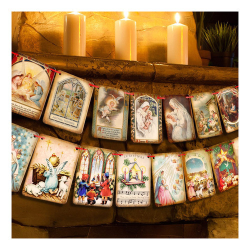 Pancarta De Navidad De La Santa Natividad, Decoracin Vintage 0