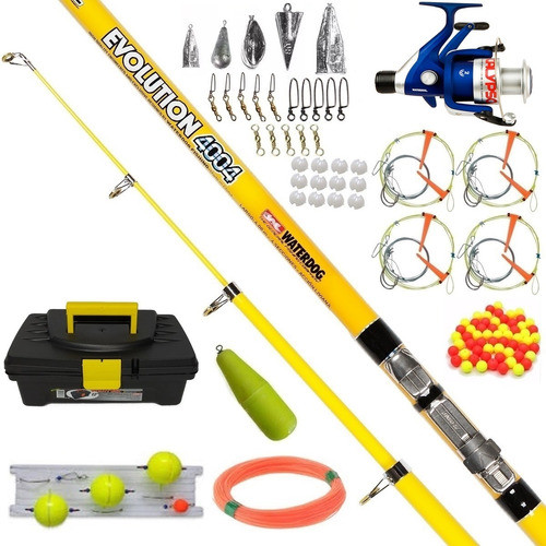 Kit Pesca Gtx + Caja Super Completa Variada + Telescopica Accesorios Lineas Tanza Plomadas Boya Esmerillones Mosquetones 0