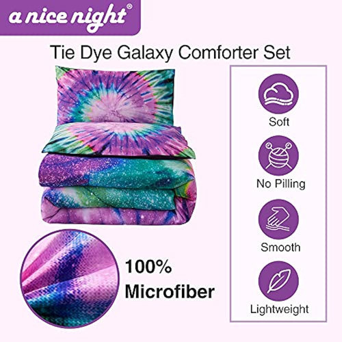 A Nice Night Bedding Tie Dye Galaxy Juego De Edredón, Patrón 1
