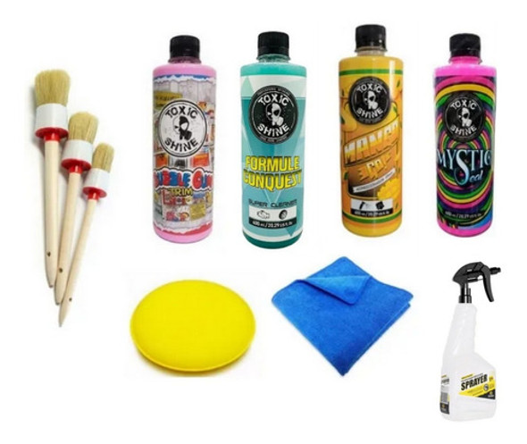 Kit Lavado De Auto+motor+acondicionador Toxic Shine 10pc 0