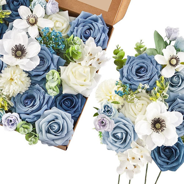~? Serwalin Flores Artificiales Azul Blanco Pastel Flores Pa 0