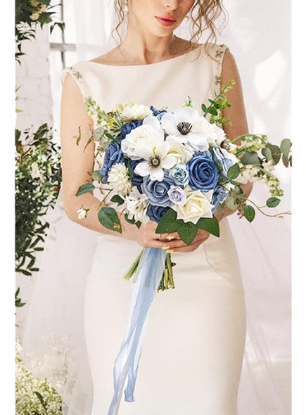 ~? Serwalin Flores Artificiales Azul Blanco Pastel Flores Pa 1