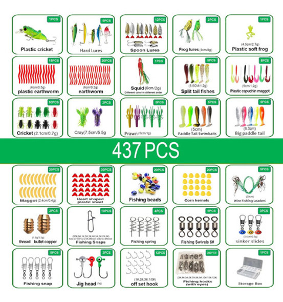 Kit Pesca Señuelos Cebos Pesca Regalo Set De 437 Piezas. 1