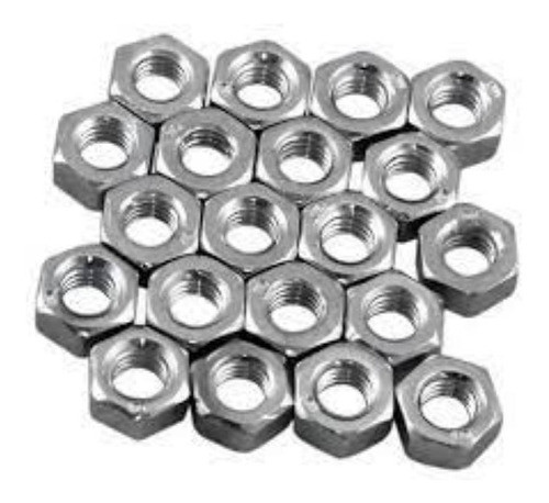 Porca Sextavada 1/4 Unc - Zinc. Branco Chave 7/16 - 500 Pçs 1