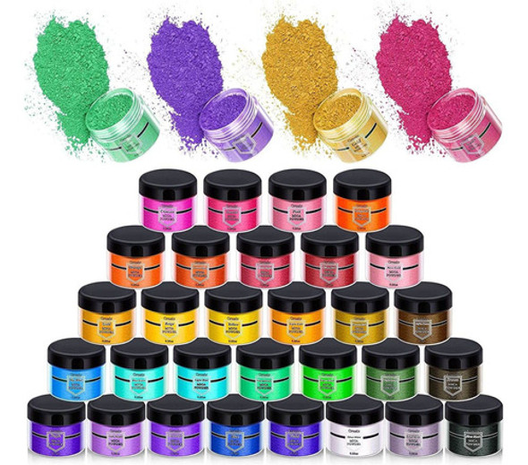 Mica En Polvo Para Resina Jabon, Uñas, 30 Colores/10gr 0
