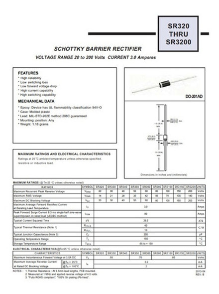 Diodo Schottky Sr3200 3a 200v Itytarg 1