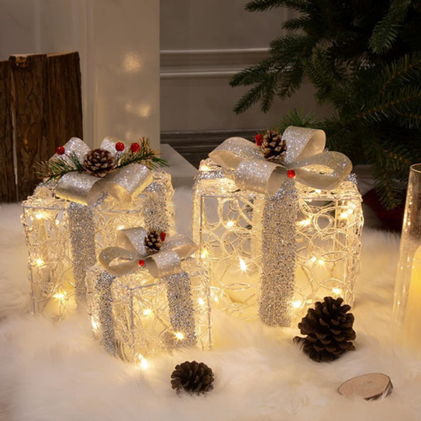 Juego X3 Regalos Iluminadas Navidad Patio Hogar Decoración 1 Juego X3 Regalos Iluminadas Navidad Patio Hogar Decoración 1