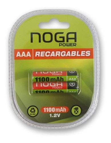 Pack X 4 Pilas Aaa Recargables Noganet Power Capacidad 1100 1