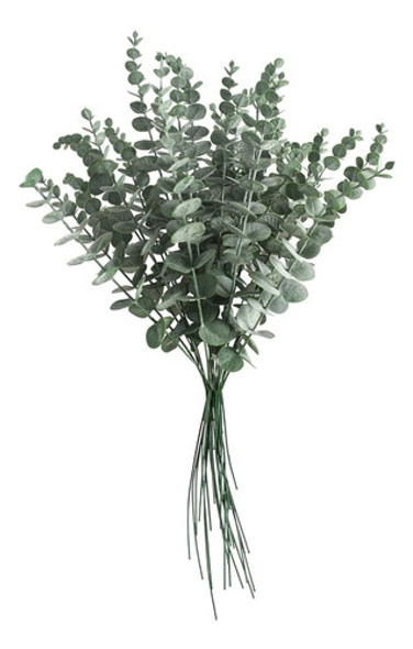 30 Tallos Artificiales Eucalipto Hojas Falsas Decorativa 0