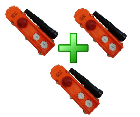 Kit 03 Peças Botoeira Pendente 2 Botões + Stop Jng Yqa1-61k 0