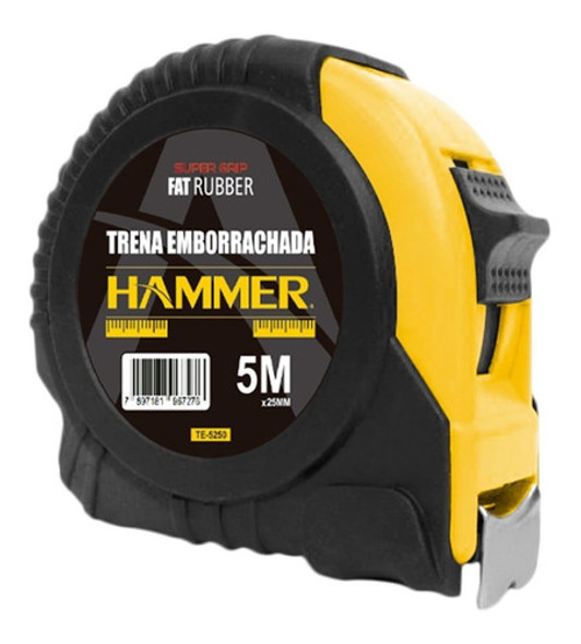 Trena Emborrachada Hammer 5 Metros 5mx19mm Cx6  Und Atacado 1