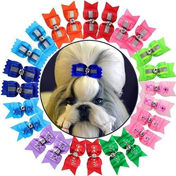 Yoy 24pcs12 Pares Adorable Grosgrain Lazos Para Mascota Con 0 Yoy 24pcs12 Pares Adorable Grosgrain Lazos Para Mascota Con 0