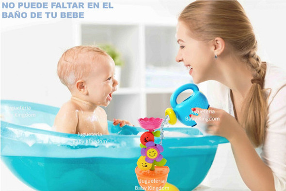 Juego Para Agua Baño Del Bebe Flor Con Regadera Lanza Agua 1
