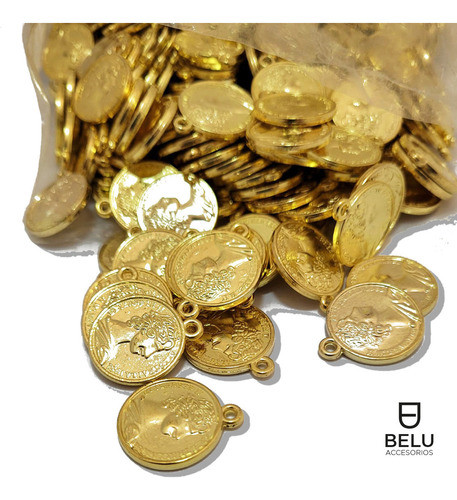 50 Monedas 20mm Plástico Ccb Dorado Armado Bijou Danza Arabe 1