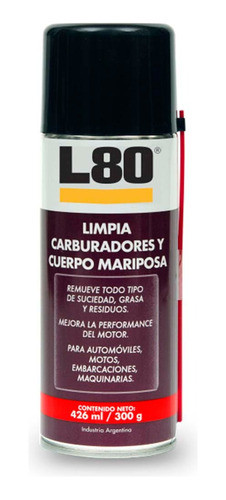 W80 Limpia Carburador Y Cuerpo Mariposa Disuelve Grasa 426ml 0
