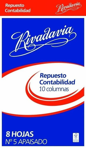Repuesto X8 Hjs Contable 10 Columnas Rivadavia N5 Pack X3 0