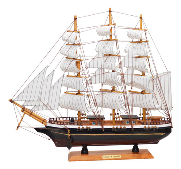 Navio Decorativo Barco Madeira 45cm X 48cm M4a 1